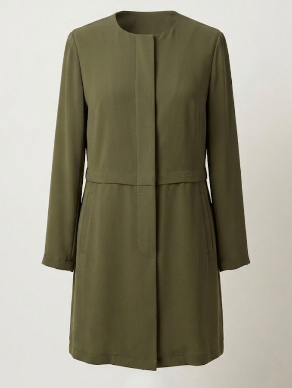 Philosophy Republic Clothing Womens 1X Olive Green Long Sleeve Duster Jacket